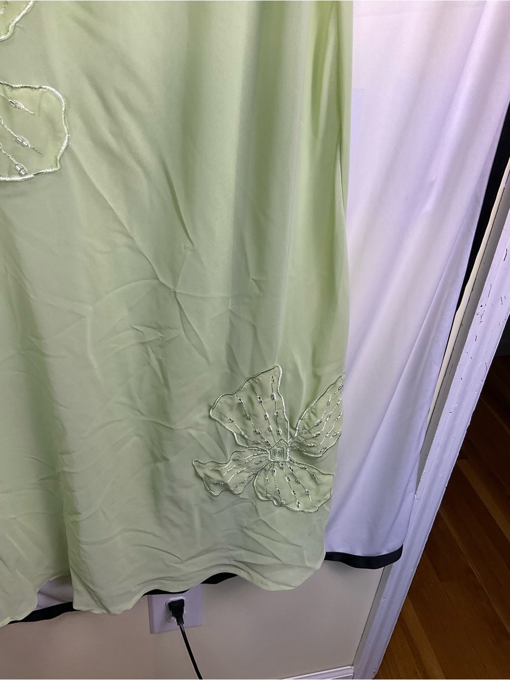 Sassafras Beaded Flower Strapless Maxi Dress - Lime - Picture 5 of 12